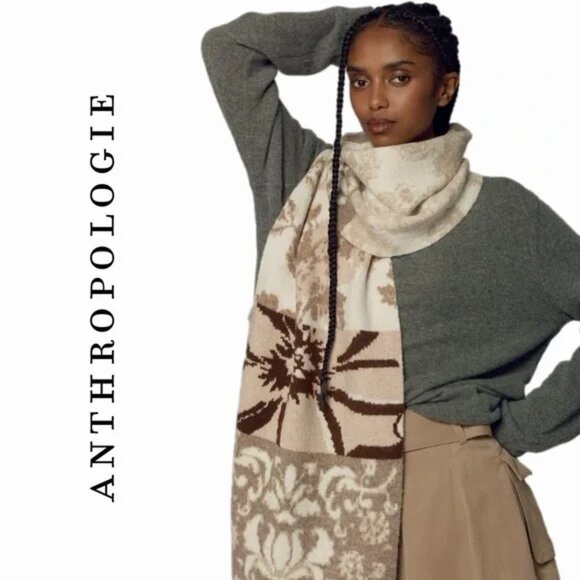 The Mariel Scarf in Neutrals by Anthropologie/NWT - Picture 2 of 14